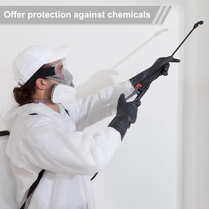 MECCANIXITY Chemical Resistant Glove, Latex Industrial Anti-Slip Protective Safety Work Glove for Cleaning Dish