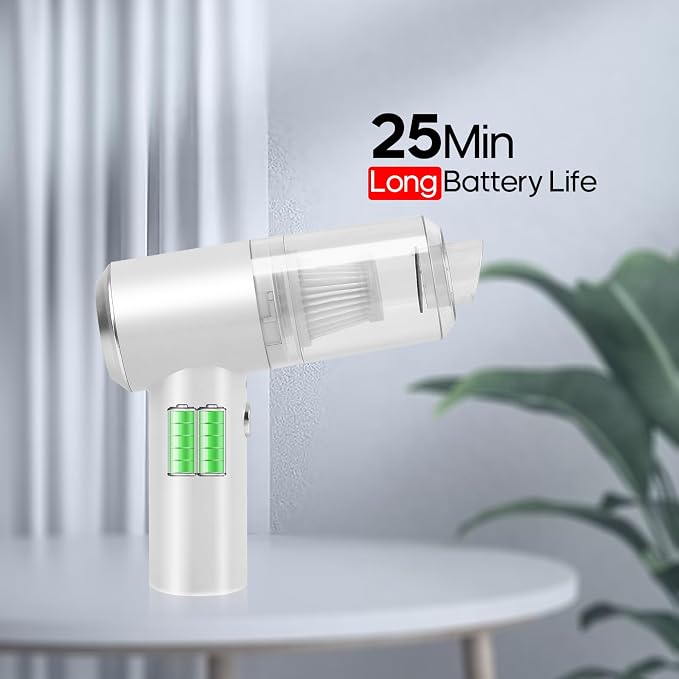 Auloea Mini Car Vacuum Cleaner(4500 pa) Portable Cordless Rechargeable,Tiny Handheld Vacuum, Computer Hand Vacuum for Keyboard and Laptop, Mini Hand Held Vac for Car and Home /V01/White