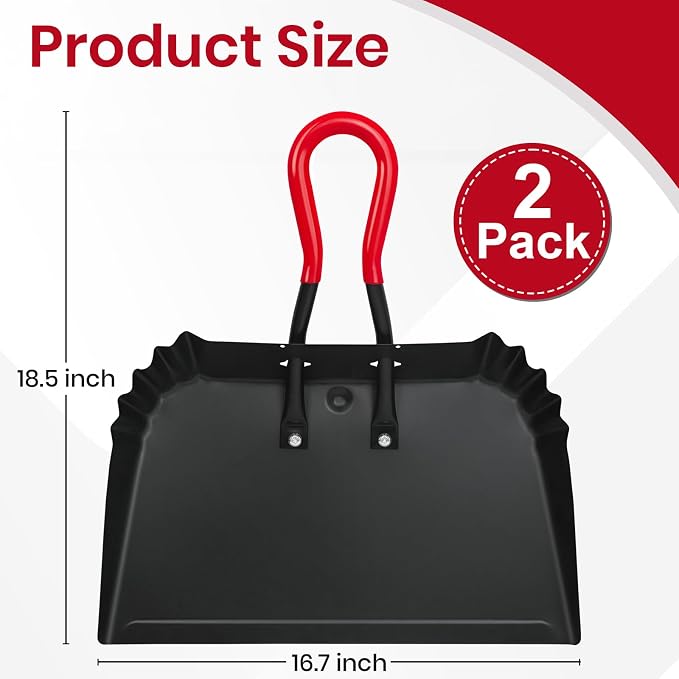 KalTell 2PK 17” Metal Dustpan and 3PK 18” Push Broom