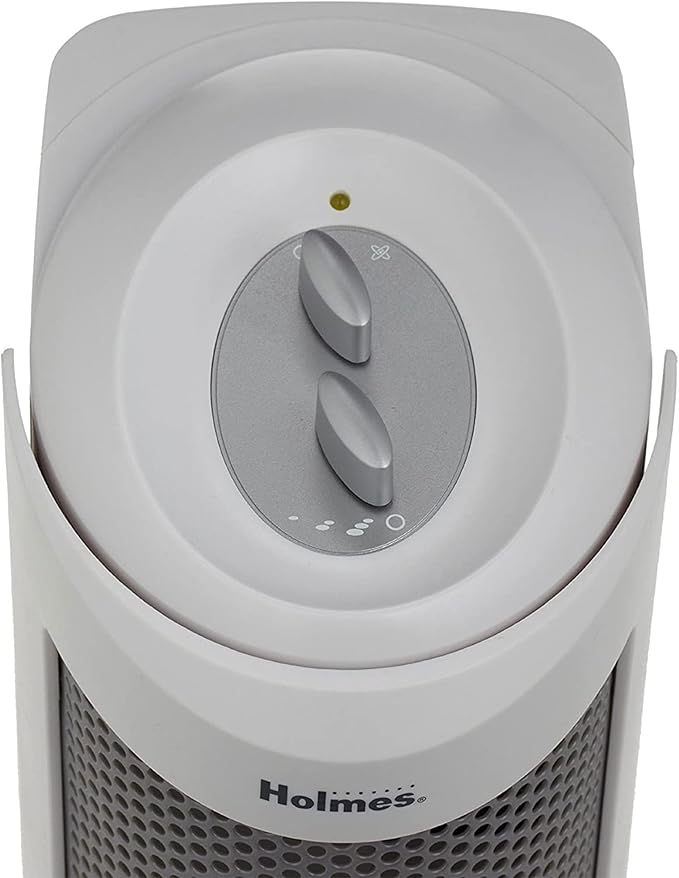 Holmes True HEPA Allergen Remover Mini Tower Air Purifier with Optional Ionizer | Small Space Air Purifier, White (HAP706-NU-1)