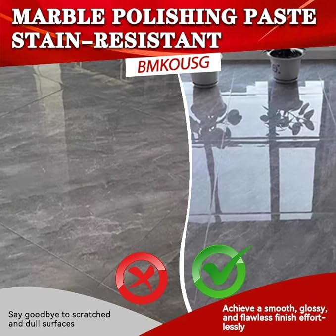 Granite Polishing Paste, Marble Cleaner Countertop, Quartz Polish, Granite Polishing Kit | Marble Cleaner and Polish - Enhances Shine & Maintenance, Safe for Stone Surfaces, 2.2LB (2 - PCS)