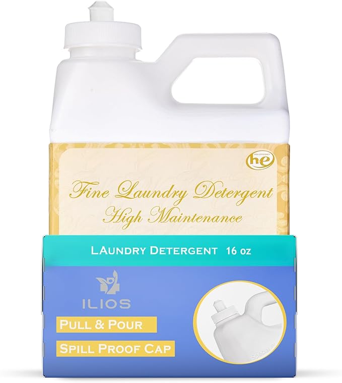 High Maintenance Laundry Detergent – Long Lasting Phosphate-Free Scented Liquid Laundry Detergent for Deep Clean, Washing Detergent with Spill-Proof Pull & Pour Cap, 4oz – Ilios Packaging