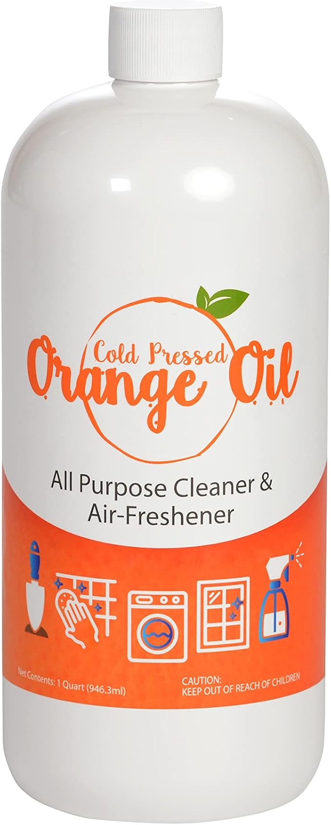 Bluewater Chemgroup Premium Cold Pressed Orange Oil Concentrate- 32 oz (with D-Limonene), Concentrated Cold Pressed Orange Oil Blend - All-Purpose Citrus Cleaner and Degreaser Blend