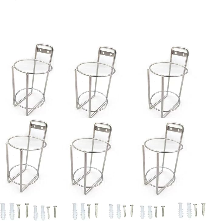 6 Pcs Stainless Steel Wipes Holders Wall Brackets,2 Installation Methods,Cleaning Wipes and Diapers Container Organizer Dispenser for Hospital,Bathroom,Office,Home