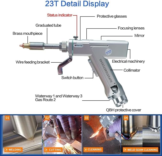 Laser Welding Focusing Lens Dia.20mm CT4.5 Focus200, Focus Lenses for Hand-held Welding Head SUP23S/T(D20*4.5-F200)
