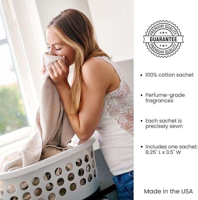 Le Blanc® White Flowers Pack Dryer Sachet - Luxury Scented Fabric Sachet for Your Dryer (1 Pack)