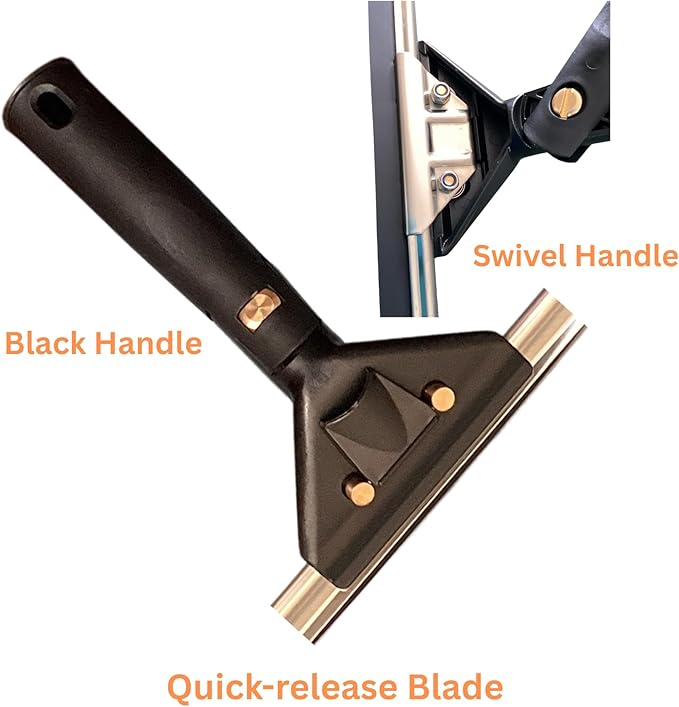 Window Squeegee 18 inch and Window Washer with Swivel Handle, Professional Window Cleaning Kit, Window Scrubber with Durable Aluminum T-Bar for Window Cleaning