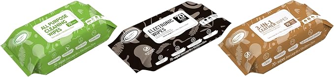 Air Jungles All Purpose Car and Home Cleaning Wipes, Electronic Wipes, 3in1 Leather Cleaner Wipes