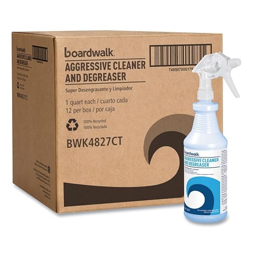Boardwalk Aggressive Cleaner and Degreaser, Lemon Scent, 32 oz Bottle, 12/Carton