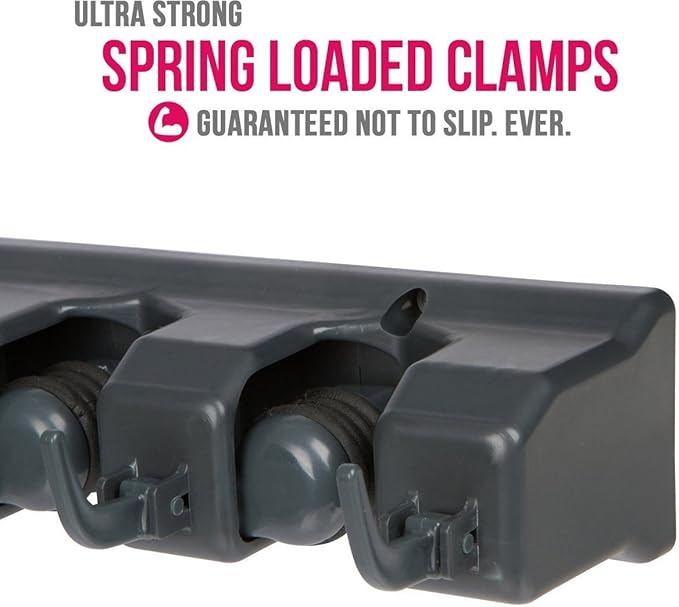 Berry Ave Broom Holder Black (1 Pack) and Drawer Dividers Organizer, 4" High, Expandable from 11"-17" (4-Pack)