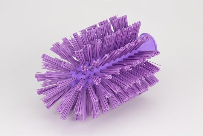 SPARTA Industrial Tank Brush Head Pipe Brush Head, Drain Brush with 3/4" Thread Hole (Handle Not Included) for Commercial Use, Plastic, 4 x 7.1 Inches, Purple - (Pack of 1)