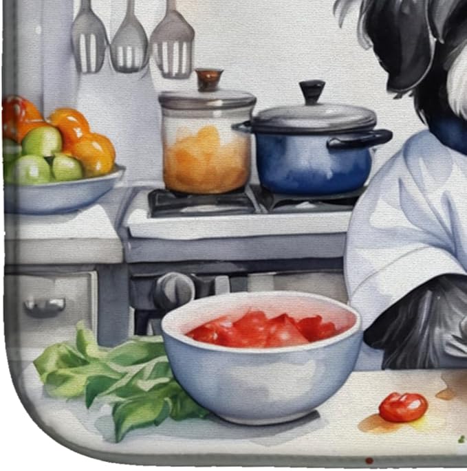 Caroline's Treasures DAC6265DDM Havanese The Chef Dish Drying Mat Absorbent Dish Drying Mat Pad for Kitchen Counter Dish Drainer Mat for Countertop, 14 x 21", Multicolor