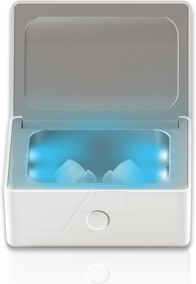 Fastest LED-UV Hearing Aid Dryer and Dehumidifier Accessory | UV-C Ultraviolet Light Box Kit | Removes Sweat & Moisture from Hearing Aids, Wireless Earbuds, and Ear Amplifiers