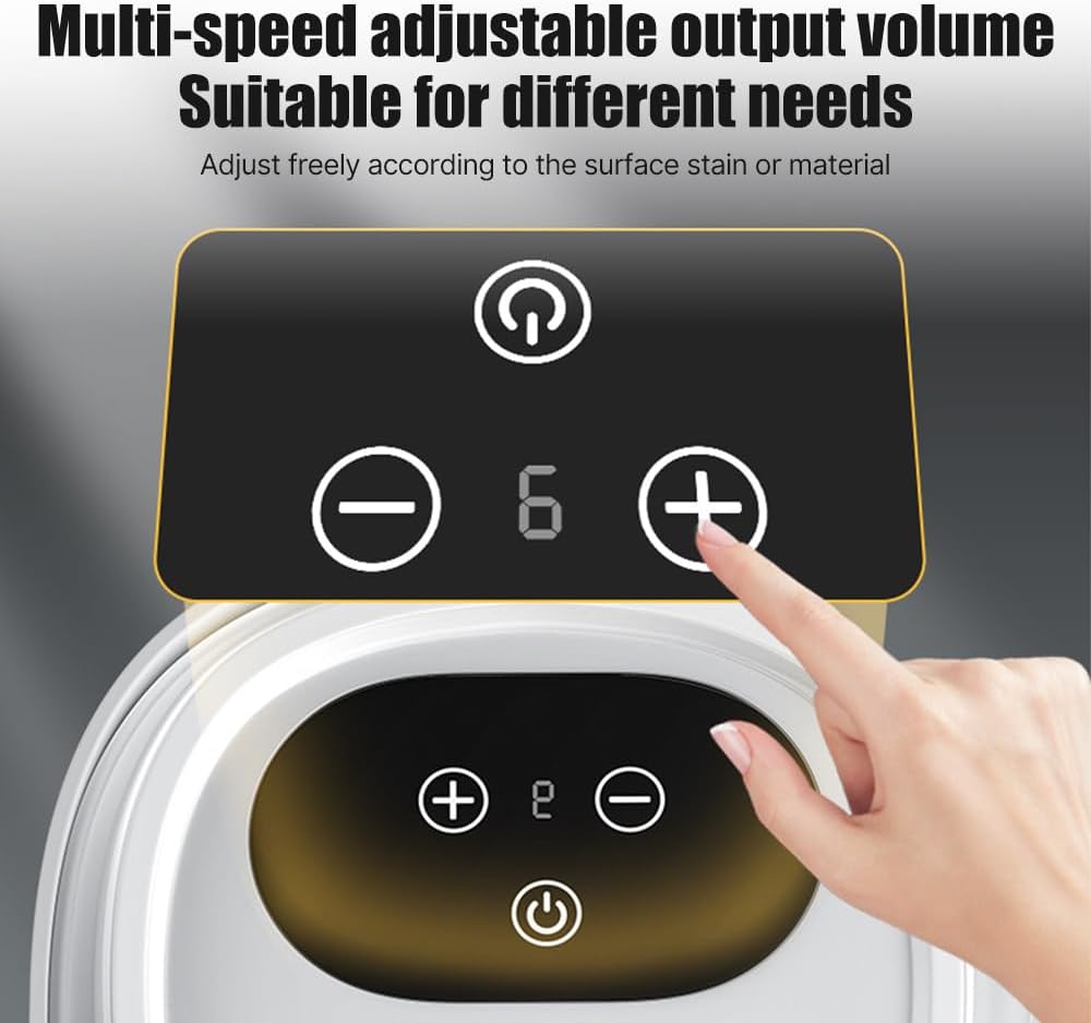 Irishom Pressurized Handheld Steam Cleaner with 3 Brushes and Extended Rod, Deep Cleaning Steamer with 6 Gear Adjustable Digital Touch Screen 1500ml Water Tank