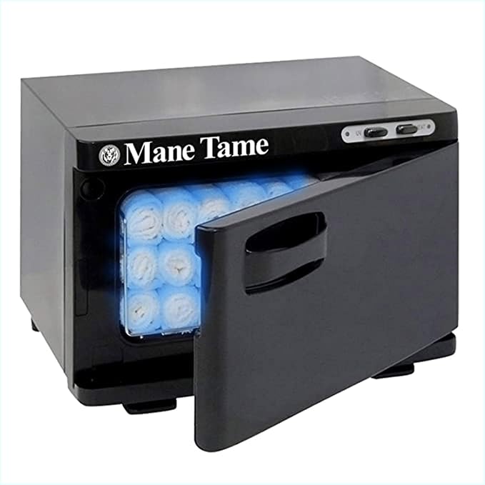 MANE TAME Professional Barber Medium Towel Warmer With UV - Pre-Hot Towel Facial Shave Cabinet comfortably fits (11) 15" x 28" Towels