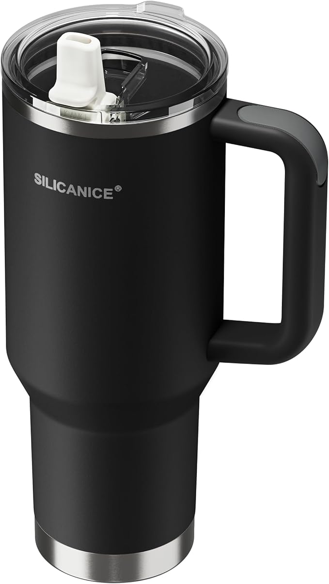 For Travel & Gym – Never Drink from a Moldy Lid Again: 40oz Hygienic Tumbler, 100% Leakproof Lid & Removable Foldable Spout. Reinforced Base, Fits Cup Holders - Black