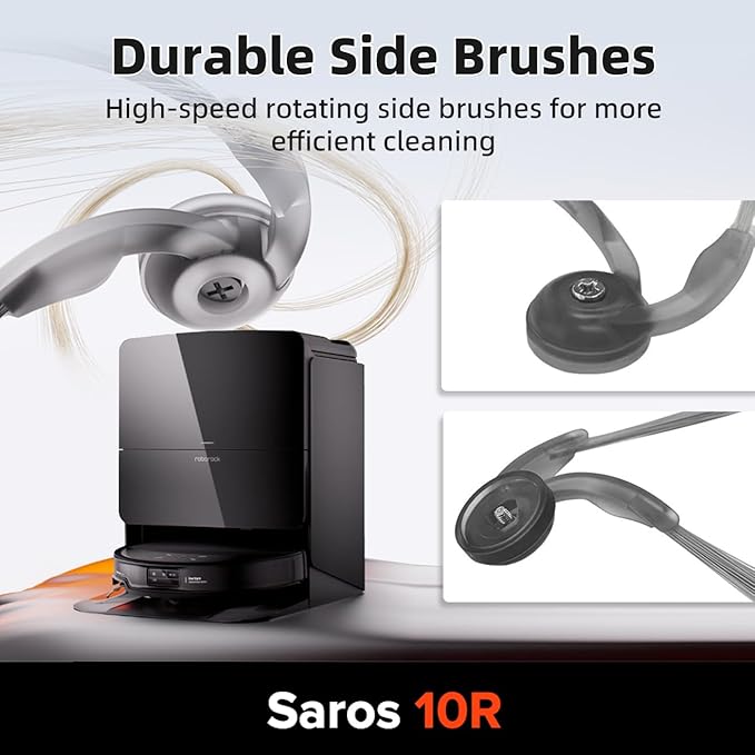 Saros 10R Accessories Kit Replacement Compatible with Roborock Saros 10R/Saros 20/Qrevo CurvX Robot Vacuum, 2 Pairs Main Brush, 4 Mop Pads, 6 Side Brushes, 4 HEPA Filters,6 Dust Bag, 1 Cleaning Tool