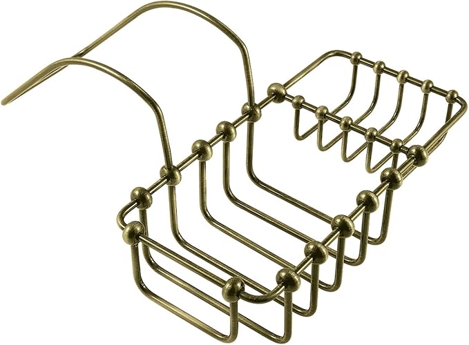 Kingston Brass CC2163 Clawfoot Tub Rim Soap and Sponge Holder, Antique Brass