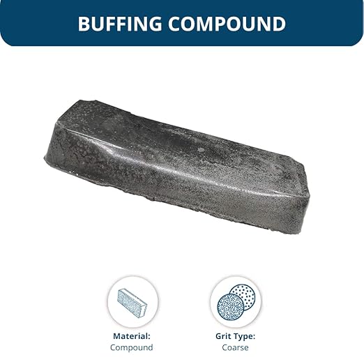 Benchmark Abrasives Buffing Compound for Coarse Buffing, Metal Polishing Compound for Buffing Wheel, Stainless Steel Scratch Remover Buffing Bar for Deburring on Metals, 1 Pound Bar (Black Emery)