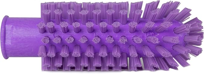 SPARTA Industrial Tank Brush Head Pipe Brush Head, Drain Brush with 3/4" Thread Hole (Handle Not Included) for Commercial Use, Plastic, 2 x 5.7 Inches, Purple (Pack of 6)