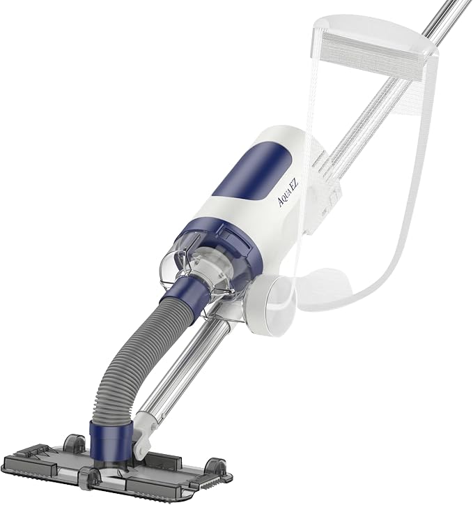 Aqua EZ RPV901 Rechargeable Pool Vacuum – Cordless, Consistent Runtime, Works in All Pools, Includes 2 Vacuum Heads, Compatible with All Standard Vac Heads, Attaches to Any Pool Pole