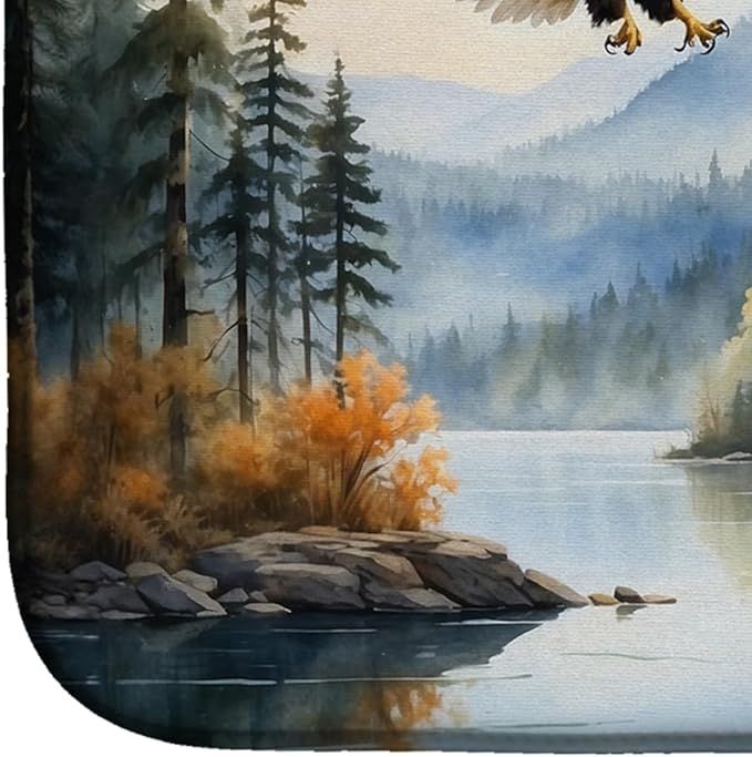 Caroline's Treasures Eagle in Flight Dish Drying Mat Absorbent Dish Drying Mat Pad for Kitchen Counter Dish Drainer Mat for Countertop, 14 x 21", Multicolor