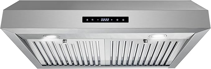 COSMO UMC30 30 in. Haven Collection 380 CFM Ducted Under Cabinet Range Hood, LED Lights, Touch Controls, Stainless Steel