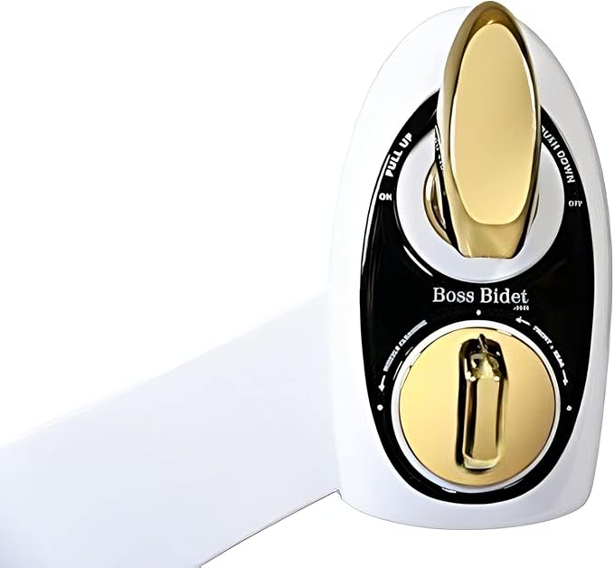 Bold White Gold – Non electric bidet attachment for your toilet seat – Water Sprayer, Save your Money on toilet paper and Reduce Waste