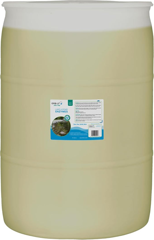 Orb-3 Lake and Pond Enzyme for Maintenance, 55-Gallon Drum