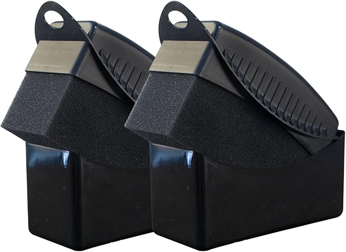 Car Tire Applicator Sponge Set of 2 Supplies Wheel Waxing Pad with Handle Fit for Easy Detailing Ergonomic Designs Reusable Tire Sponge (Black)