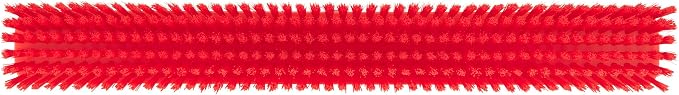 Vikan 31954 24" Heavy-Duty Push Broom, Soft/Stiff, Red