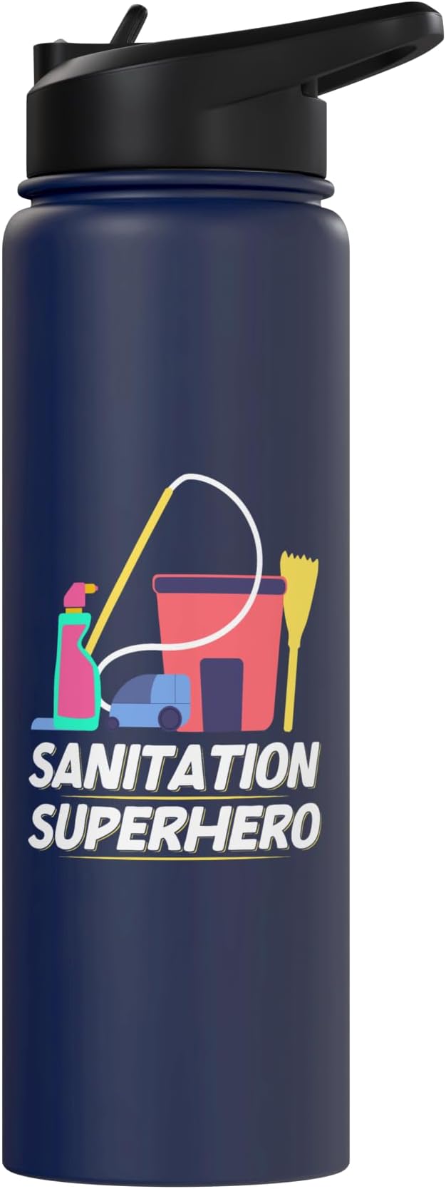Sanitation Superhero Cleaning Stainless Steel Insulated Water Bottle