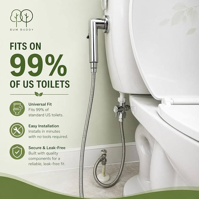 Handheld Bidet Sprayer for Toilet - Bum Gun Bidet Sprayer Kit with Adjustable Pressure, Bathroom Bidet Attachment, Cloth Diaper Sprayer, Feminine Wash, Easy Install, Leak-Free