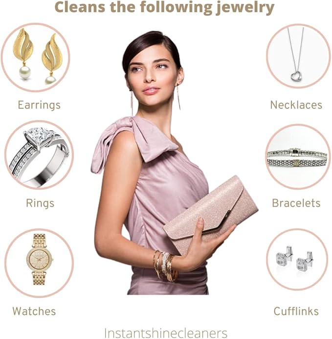 Complete Jewelry Cleaning Kit for Silver, White Gold Platinum, Diamond, Sapphire, and other Stones, Liquid Solution for Ultrasonic Machine & Tarnish Removal Cream for Sparkling Brilliance 0.5oz/0.4oz