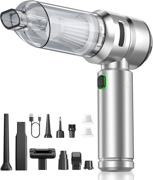 VNOST Car Vacuum Type-C Charge,Handheld Vacuum for Home, Office(Light Silver)