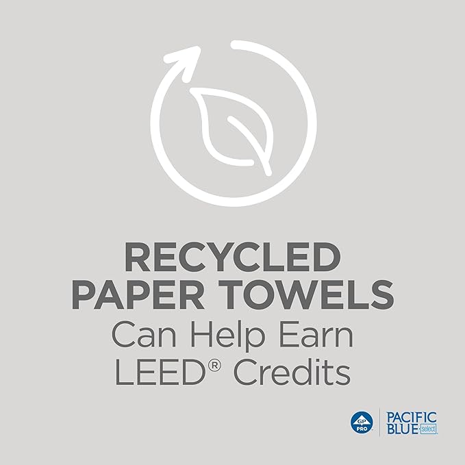 Georgia-Pacific Pacific Blue Select 7.875" Recycled Paper Towel Rolls by GP PRO, White, 26100, 1000 Feet Per Roll, 6 Rolls Per Case
