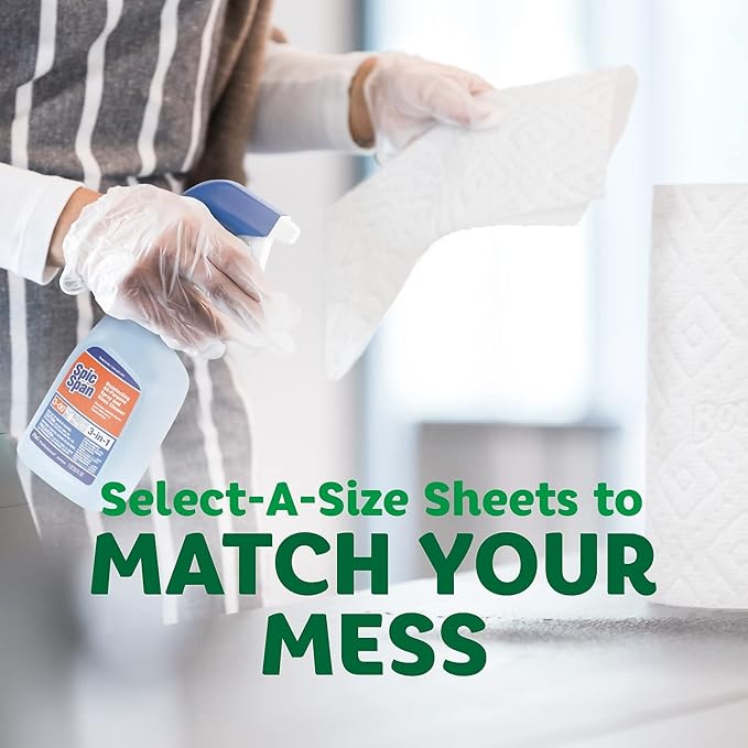 Bounty® Select-A-Size® Double 2-Ply Paper Towels, 98 Sheets Per Roll, Pack of 12 Rolls