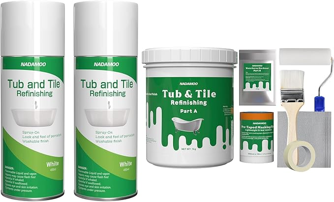 NADAMOO Tub and Tile Refinishing Kit + Spray Paint
