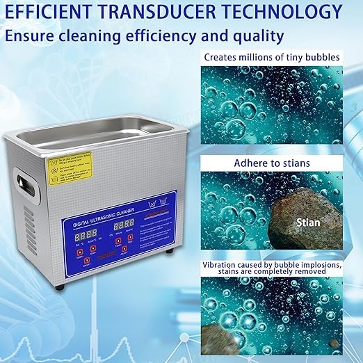 HEROSON 110V 3L Stainless Steel Ultrasonic Washing Machine 0.8 Gal Professional Ultrasonic Cleaner 40kHz with Heater & Digital Timer for Cleaning Watches Glasses Tool Jewelry Denture Parts