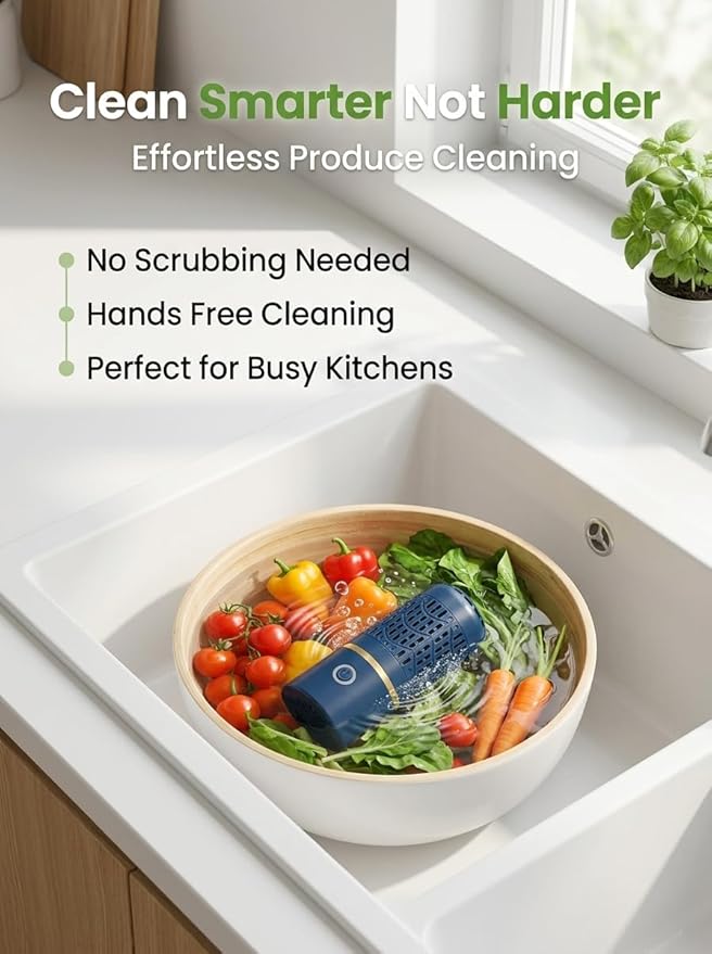 Cleaner Desinfectante Fruit Device Ultrasonic Vegetable Brush Fresh Purifier Clean Machine Washer Wash Bowl USB Wireless Pure Food Seafood Extend Water-Proof Freshness Rice Meat
