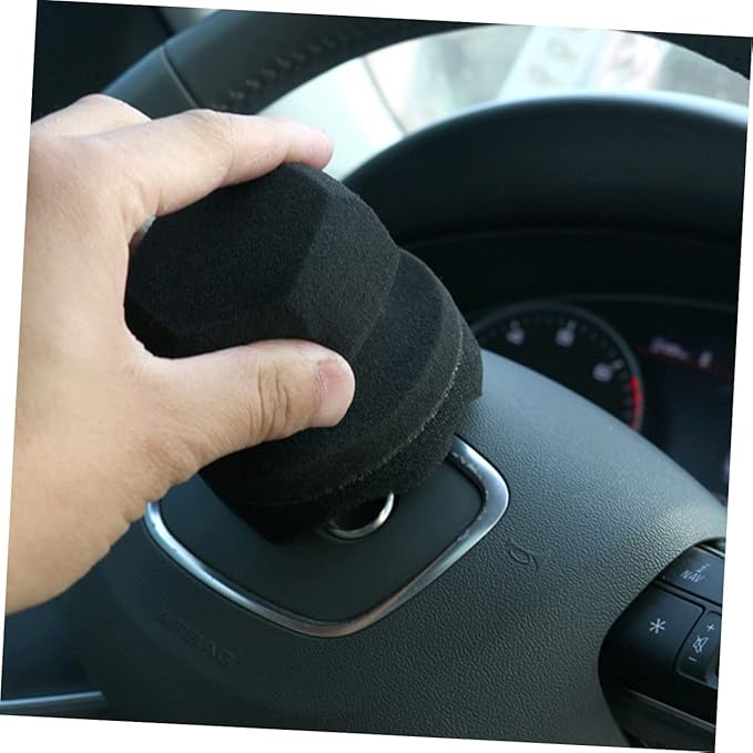 FAVOMOTO 8pcs Car Wax Sponge Handy Polishing Wave Pattern Pads for Waxing and Detailing Black High-Density Design for Easy Application Car Paint and Interior