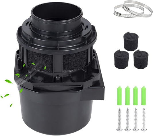 2026 Exclusive 3-in-1 Indoor Dryer Vent Kit - Dryer Lint Catcher Box Water Filter Bucket - Indoor Dryer Lint Trap for Electric Dryer | Black No Duct Included