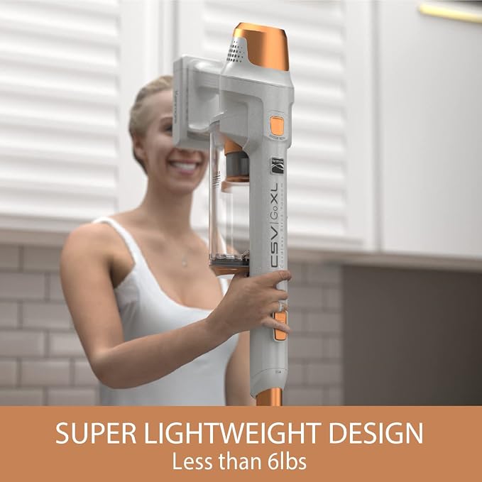 Kenmore DS4030 21.6V Cordless Stick Vacuum with EasyReach Wand, Lightweight Cleaner with 2-Speed Power Control, LED Headlight, Converts to Handheld for Hardwood Floors, Carpet & Pet Hair, Orange