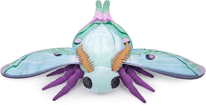 Luna Moth Plush Toy, Lifelike Luna Moth Stuffed Animals 11in, Realistic Soft Big Moth Plushie Model Toy, Unique Plush Gift Collection for Kids