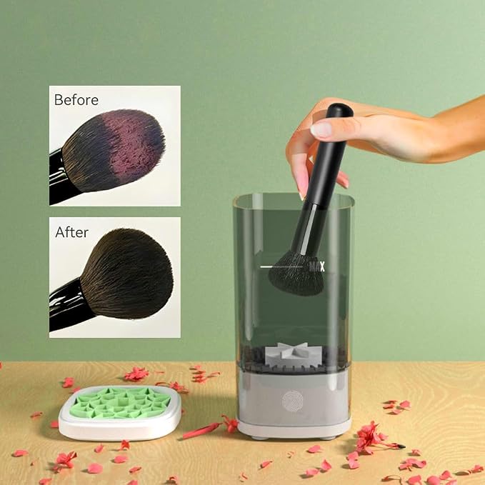 Electric Makeup Brush Cleaner Machine, LIFEES Portable Automatic USB Cosmetic Brush Cleaner Dryer for All Size Beauty Makeup Brushes Set, Foundation brush, Contour, Eyeshadow, Blush Brushes