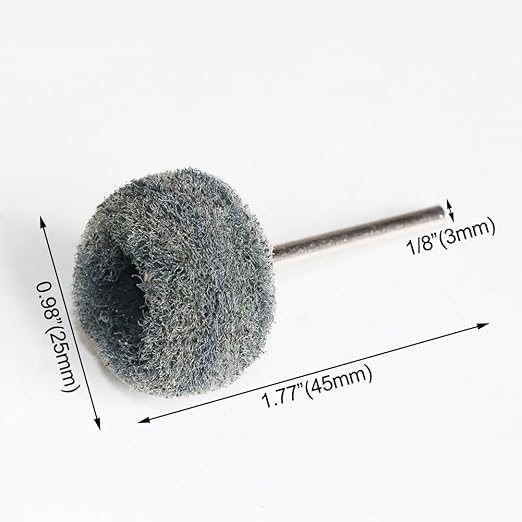 FPPO 100PCS Abrasive Buffing Polishing Wheel Set for Rotary Tool,Mini scouring pad Brush Polishing kit, Removal of Rust,Deburring on Metal Surface,with 3mm Mandrel