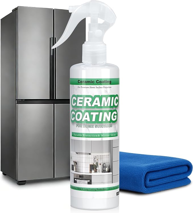 256ml Ceramic Coating Spray for Stainless Steel, Stainless Steel Coating for Appliances, Anti Fingerprint Spray, Cerami Coat for Appliances, Streak-Free Shine & Protection