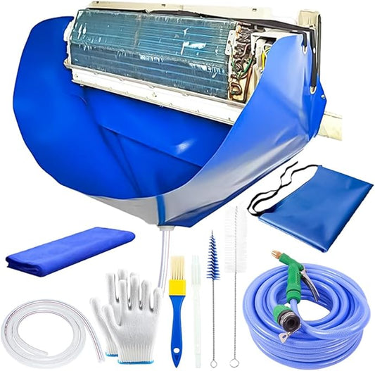 Ac Cleaning Bag with Wall Protection Cloth, 13Pcs Mini Split Cleaning Kit, Ac Cleaning Kit, Air Conditioner Cleaning Kit, Split Ac Unit Cleaning Kit, Minisplit Air Conditioner Cleaning Bag