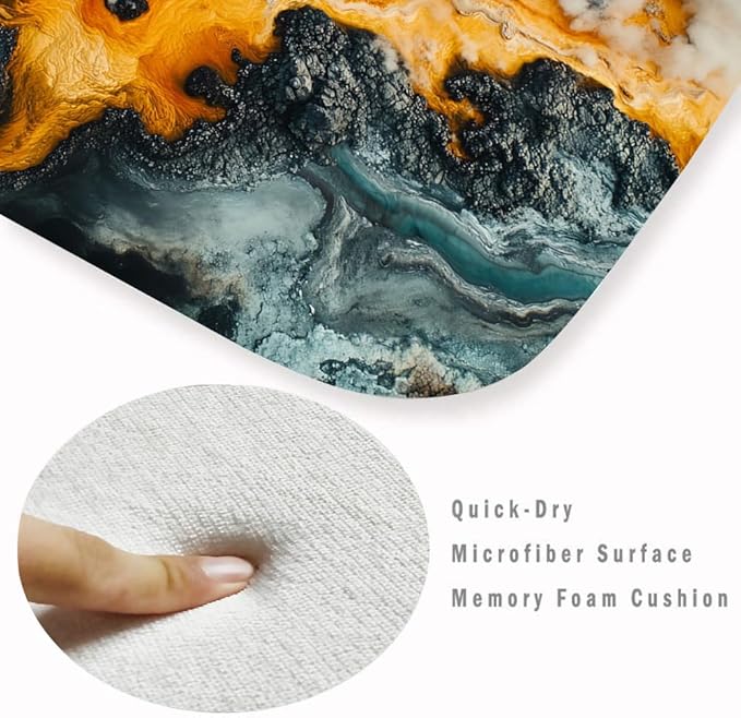 WODEJIA Non Slip Bath Rugs Sponge Foam for Bathroom,Flannel Mat Rug for Living Room, Absorbent MatS for Forlaundry Room and Kitchen,Art Welcome Mat 47x18 Inches