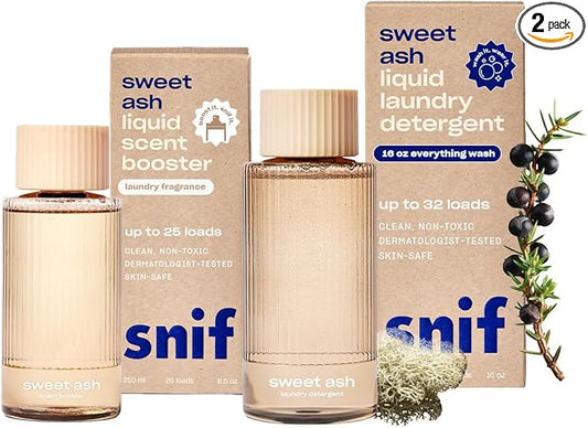 Snif Sweet Ash 16oz Laundry Detergent and 8.5oz Scent Booster Starter Pack